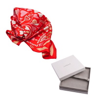 CACHAREL Fairy Garden red Foulard soie PLCFR127